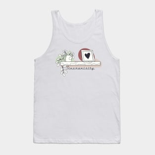 Sincronisity Colored Hand drawn shelf Tank Top